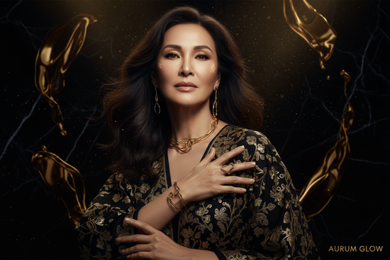 Elegant woman with glowing skin
